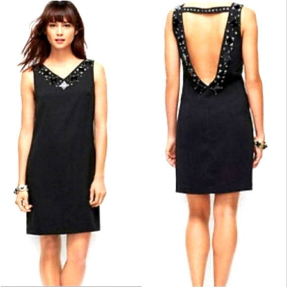 Ann Taylor Dresses & Skirts - Ann Taylor Signature Black Beaded Low Plunge Dress Luxury Celeb Style Mobwife